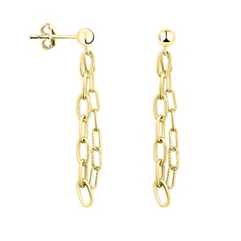 SOFIA MILANI - Women's Earrings 925 Silver Ball Chain Earrings, Yellow Gold