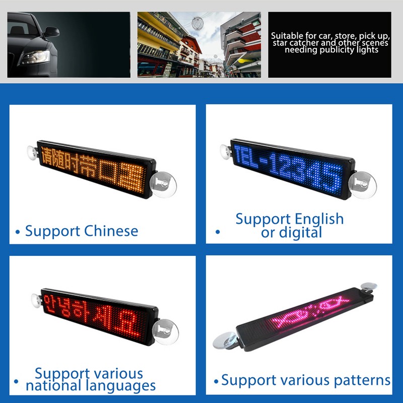 LED Matrix Panel 12x72 Dots Bluetooth APP Control Programmable Scrolling