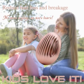 WYNK Portable Travel Hair Brush,Shell Shaped Detangling Brush for Women,Small Hair Brush for Thick Hair,Detangler Hair Brush Travel Hair(Champagne Gold)