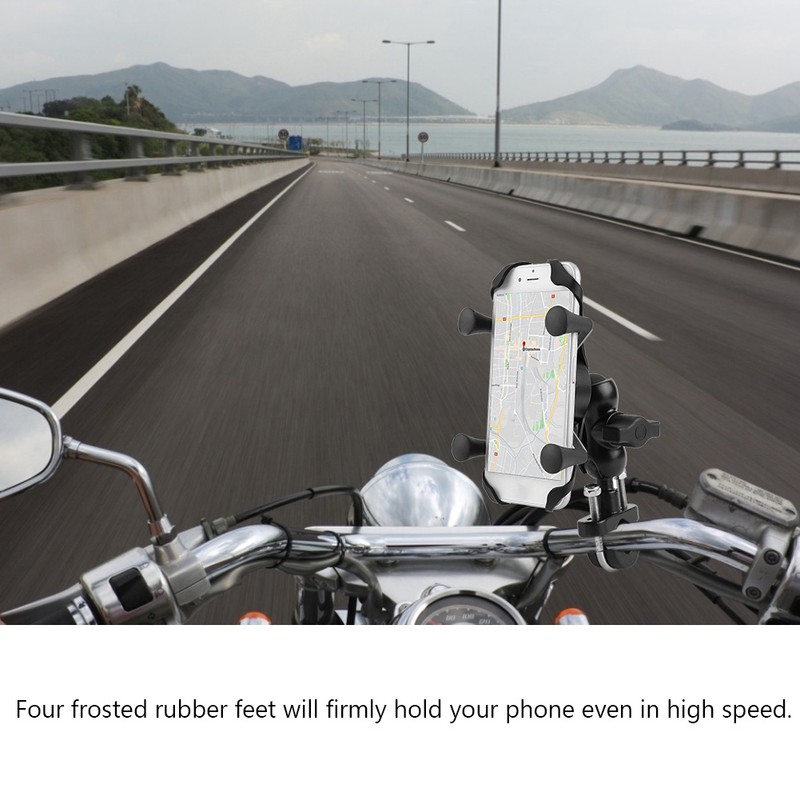 Motorcycle Bike Cell Phone Support 360 Degree Swivel Aluminium Alloy