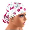 Ponytail Medical Scrub Cap – Disco Cherries – Dr. Hats, Nurses Hats. Scrub Hat for Women Blue