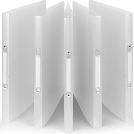 ACROPAQ - 5 x A4 Ring Binder with 2 Rings, with Spine Labels, Spine Width 2.5 cm, Air, Natural Colour Collection - Ring Binder, Ring Binder, A4 Slim, Ring Binder A4, School Folder