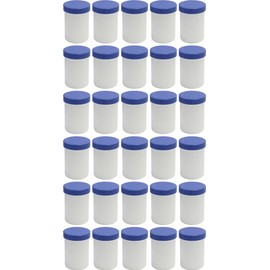 30 75ml Salve Tin Containers Cream/Ointment Kruke High Capacity with Blue Lids – Made in Germany