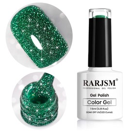 RARJSM Glitter Gel Polish, Olive Green Nail Polish Sparkly Shiny Gel Nail Art U V L E D Cure Need for Manicure DIY and Nail Salon 7.5ML
