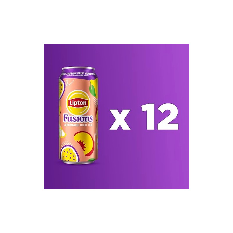 Lipton Fusions, Peach Passion Fruit Lemonade Iced Tea, 16 Fl
