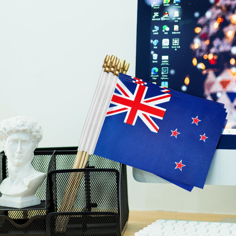 TSMD New Zealand Kiwi Stick Flag New Zealander Small Mini