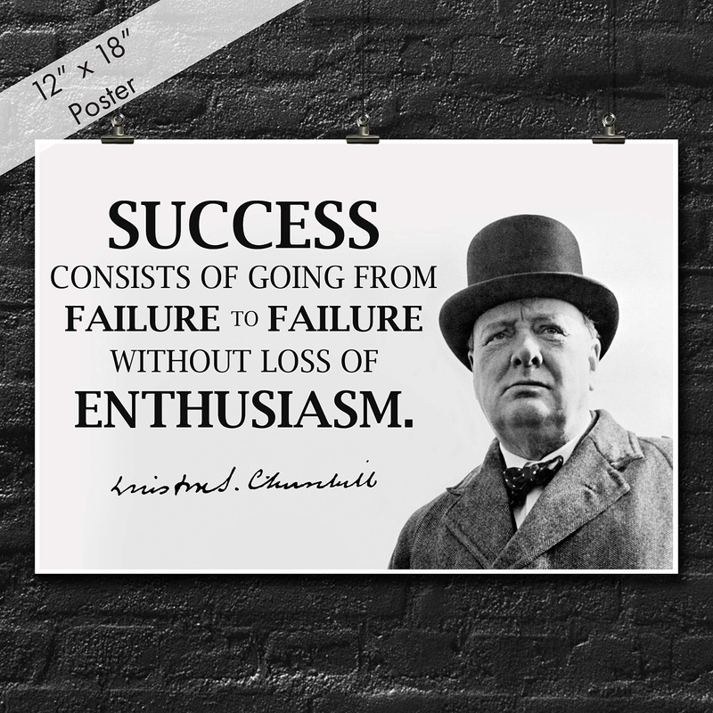 JSC386 Winston Churchill Success Classroom Poster | 18-Inches by 12-Inches
