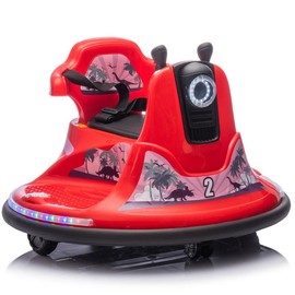 12V Kids Ride On Bumper car W/Parents control,Rotate 360 degrees,Bumper strip,Light belt,MP3,For kids of 2-5 Years Electric Toys Fun - Color: Purple