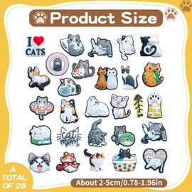 Different Pet Shoe Charms, Versatile Cat-Themed Charms for Footwear, Suitable for All Styles and Seasons - Pack of 28 Unique Cat Charms