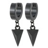Black Dangling Triangle Pyramid Huggie Hinged Earrings for Men Women,
