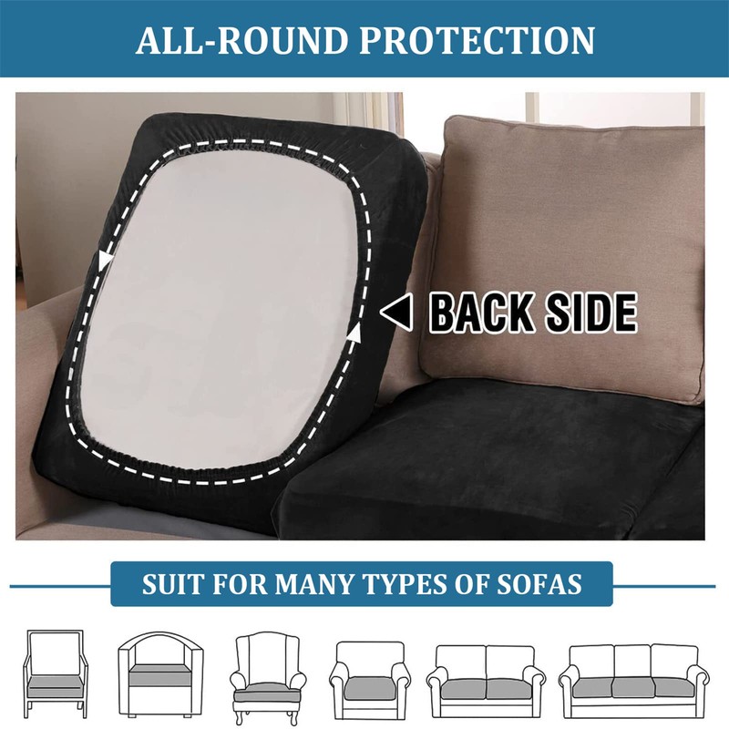 Sofa Cushion Covers, Sofa Cushion Covers Stretchy Velvet Replacement Pillow