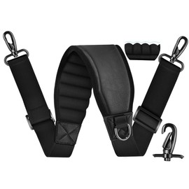 ZINZ 77" Shoulder Strap with Neoprene Thick Padded, Universal Bag Strap with Double Adjustable Buckles and Metal Swivel Hooks,Black