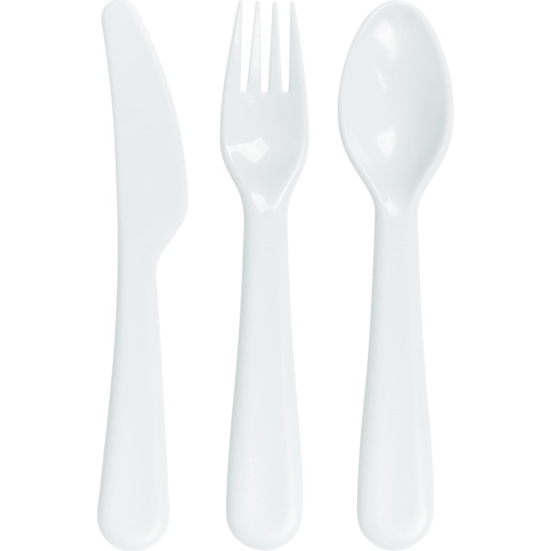 HEKU Set di posate riutilizzabili, 18 pezzi, in materiale PP,