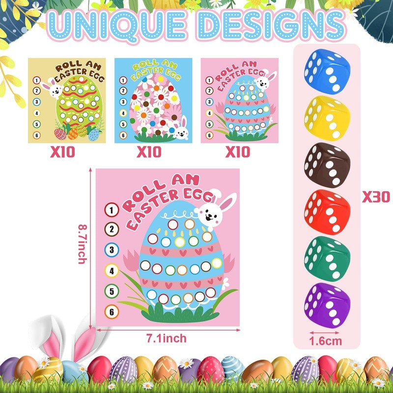 Soulchen 30 Sets Easter Games Spring Party Activity Egg Roll