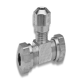 Edelmann 916480 Brass Compression Union Tee Fitting for Nylon Tube Air Brake Systems - 1/2"