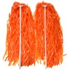 Beistle Orange Poly Shakers, 2-Count Cheerleading Poms for Sports Events,