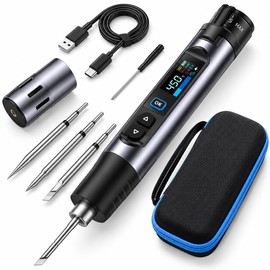 Cordless Soldering Iron for Electronics Repair – Adjustable 100–450°C Type-C Design with Color Display for Portable Repairs