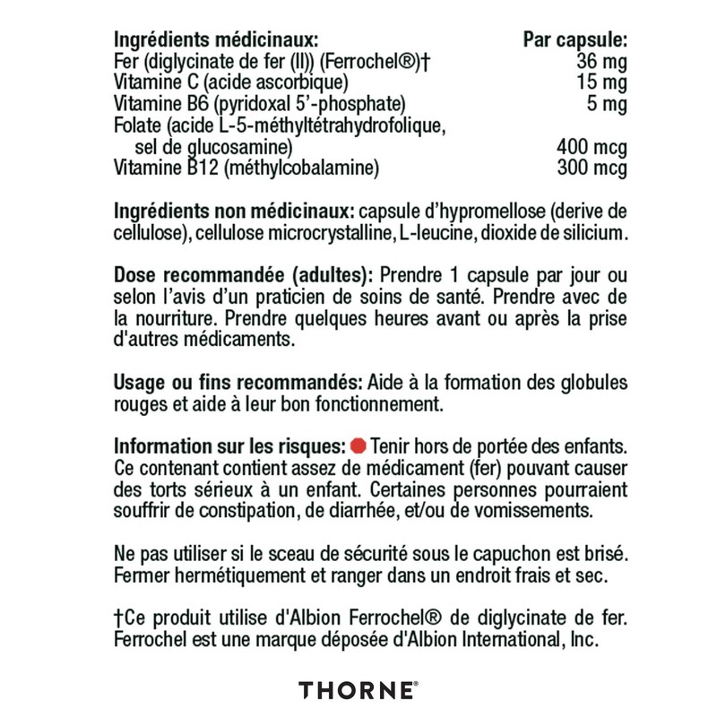 Thorne Ferrasorb - Complete Blood-Building Formula with Iron, Folate, and