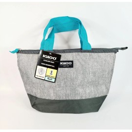 Igloo 9 Can Cooler Bag Lunch Tote Insulated Zip Closure 3 Styles To Choose From - Gray Pebble Teal