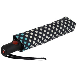 Knirps C.205 Women's Pocket Umbrella Medium Duomatic with Open-Close Automatic PingPong Blue, ping pong blue