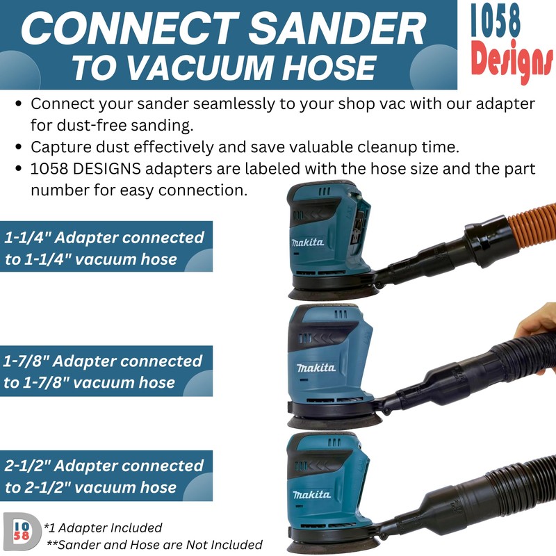 Sander Vacuum Adapter for most Makita Sanders - Shop Vac