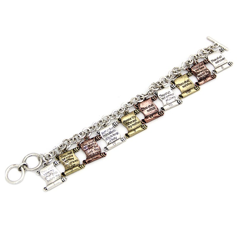 4031534 10 Ten Commandments Bracelet Chain Charms Thou Shalt Shall