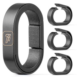 TIMULTI Titanium Key Chain Key Ring Carabiner for Connecting Mini Hook Quick Release Connector Small Key (Black/4 Continuous Rings)