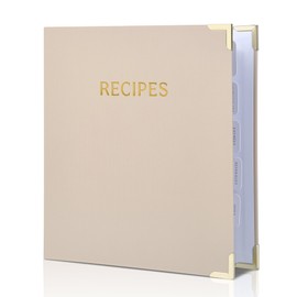 Aesthetic Recipe Binder with Waterproof Cover - The Perfect Recipe Book with Plastic Sleeves to Write in Your Own Recipes - Quality Blank Cookbook Binder to Organize Your Recipes - Recipe Cards incl.