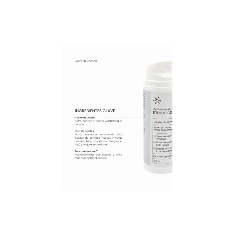 Leave-in Capilar Hidratante con Complejo de 12 Aceites, Tratamiento sin