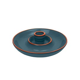 Sintra Glazed Terracotta Olive Dish - Ink Blue