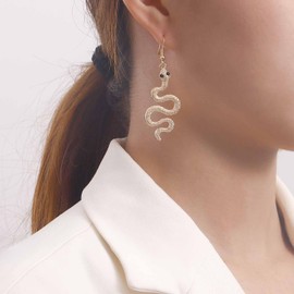 Ecqizer Retro French Earrings Women'S High-End Light Luxury Niche Temperament Earrings Earrings Women, 金银铜合金, No Gemstone