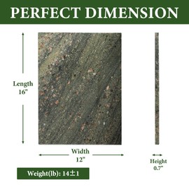 Koville Granite Cutting Board for Kitchen, 16x12 Inches Large Marble Slab Cheese Board, Rectangular Serving Board for Baking Charcuterie Pastry, Natural Stone Board for Countertop (Green)