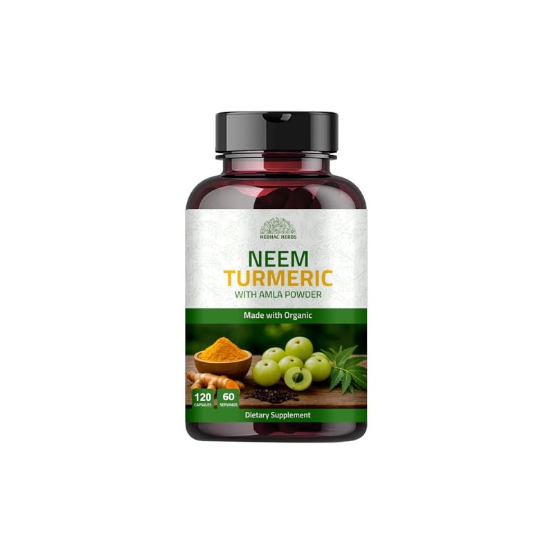 Neem Turmeric Capsules with Amla and Black Pepper 120 Veg