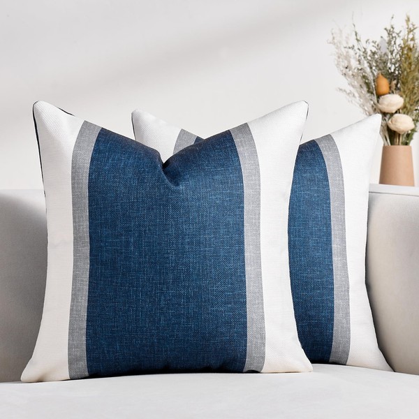 Modern Stripes Cushion Covers Decorative Square Throw Pillow Case Cotton