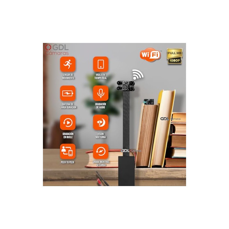 Mini Camara de Vigilancia WiFi Inalambrica DIY Flexor Vision Nocturna,