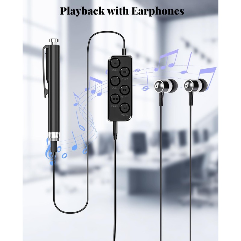 Digital Voice Recorder 63GB, Ponovo Portable Recording Device with Voice