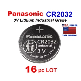 Panasonic 16 LOT Panasonic CR2032 Industrial Lithium Battery 3V 2032 Coin / Button Cell
