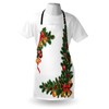 Ambesonne Christmas Apron, Noel Themed Illustration Fir Tree Ornaments Classical