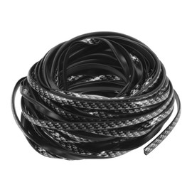 INFINAUTO Universal Car Door Edge Guards, Exterior 49.21ft U-Shaped Door Scratch Protection Guard PVC Chrome Black Carbon Fiber Pattern, 1 Pc