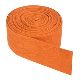 PATIKIL Cotton Twill Tape 2 Inch 10 Yards Cotton Ribbon Bias Binding Tape Herringbone Webbing Trim for Sewing Gift Wrapping Craft DIY Orange