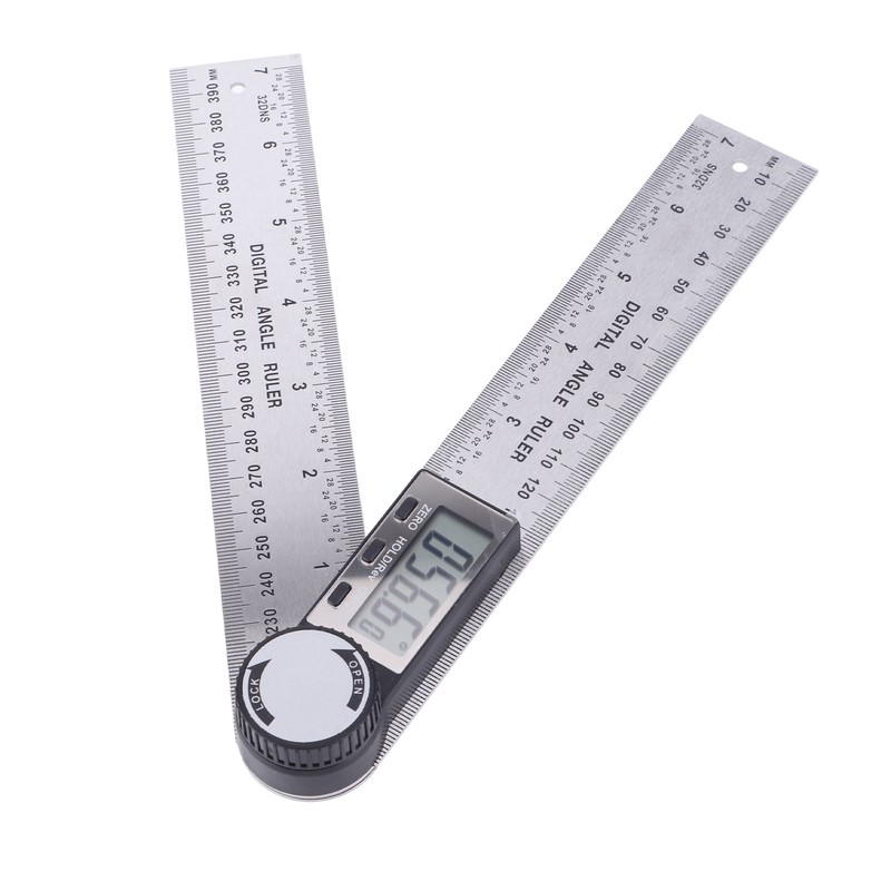 10‑390mm Stainless Steel Electronic Protractor Digital Goniometer Angle Finder Miter