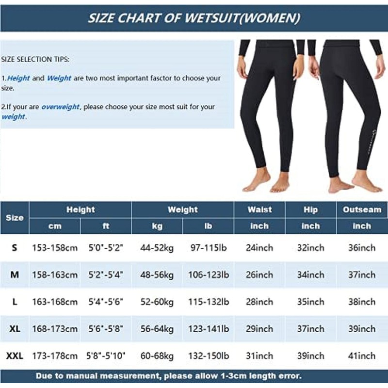EUPTE 2mm Diving Wetsuit Pants Swimming Pants Leggings for Women