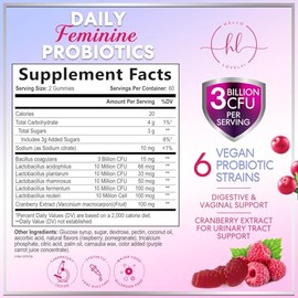 Probiotics for Women Gummies with Cranberry - 6 Premium Strains for PH Balance - Women Probiotics for Digestive Health, Vaginal & Immune Support, Wome