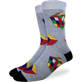 Good Luck Sock Men's Puzzle Cubes Socks, Big & Tall, Shoe Size 13-17