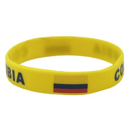 LLBFHH 4 Pcs Colombia Colombians Country Flag Rubber Bracelets, National Flag Silicone Bracelet, Rubber Wristbands Patriotic Decorations Gift
