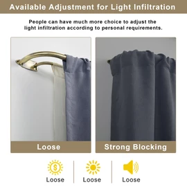 Double Curtain Rod for 84-120 Inches Windows, Blackout Wrap Around Window Curtain Rods，1-inch Heavy Duty Adjustable Room Darkening Rustic Dual Drapery Curtain Rods for for Livingroom, Kitchen, Patio