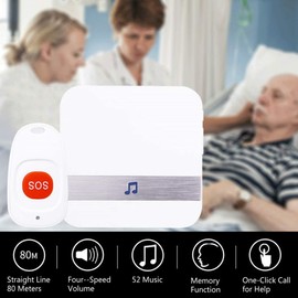 ALEENFOON House Wireless Mobile Alarm Emergency Call Button Plug-in Version Home Emergency Call Panic Alarm Wireless Alarm for Care-Needed Patient Elderly Man (2 to 1 White)