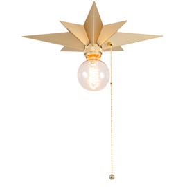VILUXY Flush Mount Ceiling Light, Gold Star Light Fixtures Mini Ceiling Lamps with Pull Chain On/Off Switch for Hallway, Entryway, Study Room, Bedroom