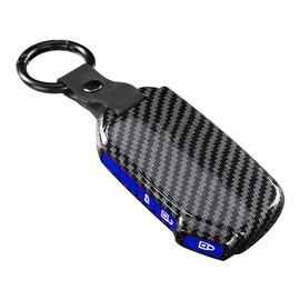 ontto Car Key Case Cover Fits Kia Sportage R GT Stinger GT Sorento Ceed CD Cerato Forte 2018-2021 ABS Protective Key Case Key Case Key Box 3 Button Carbon Fibre Blue