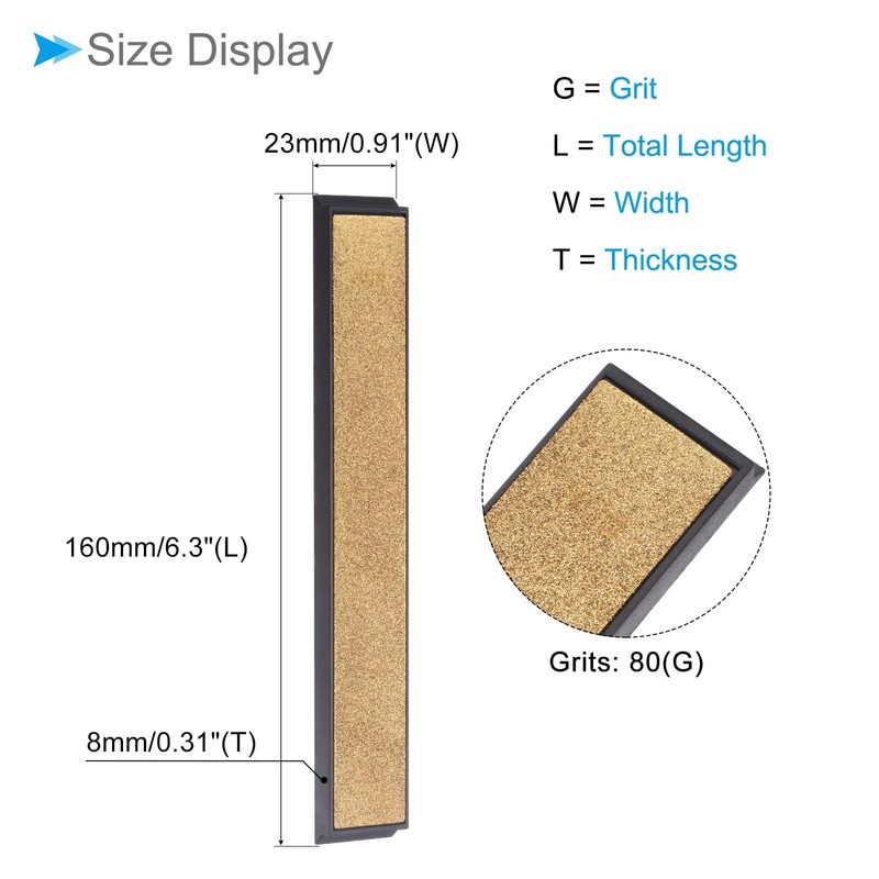 CoCud Diamond Whetstone 80 Grit 6" x 0.8" Total Size